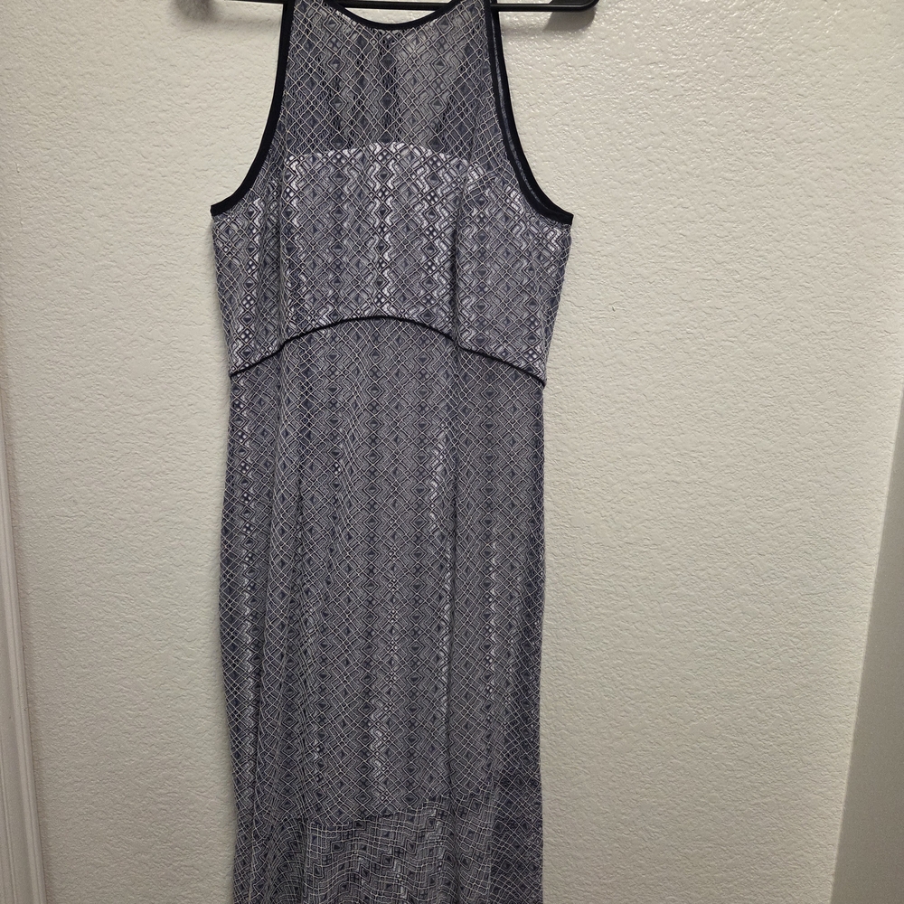 ANTONIO MELANI Black and White Geometric Maxi Dress